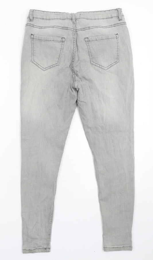 Womens UK Size 14 Preworn Extra-Slim Fit Skinny Grey Jeans
