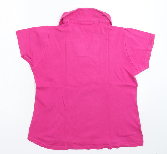 EWM Womens Pink Basic Polo Size 16