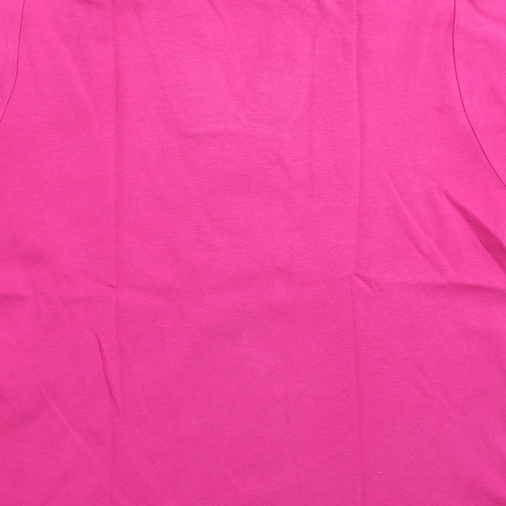 EWM Womens Pink Basic Polo Size 16