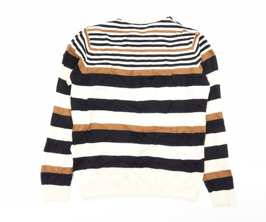 Cedar Wood State Mens Multicoloured Striped Pullover Jumper Size M