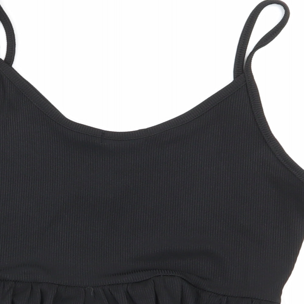 Boohoo Womens Black Basic Tank Size 10