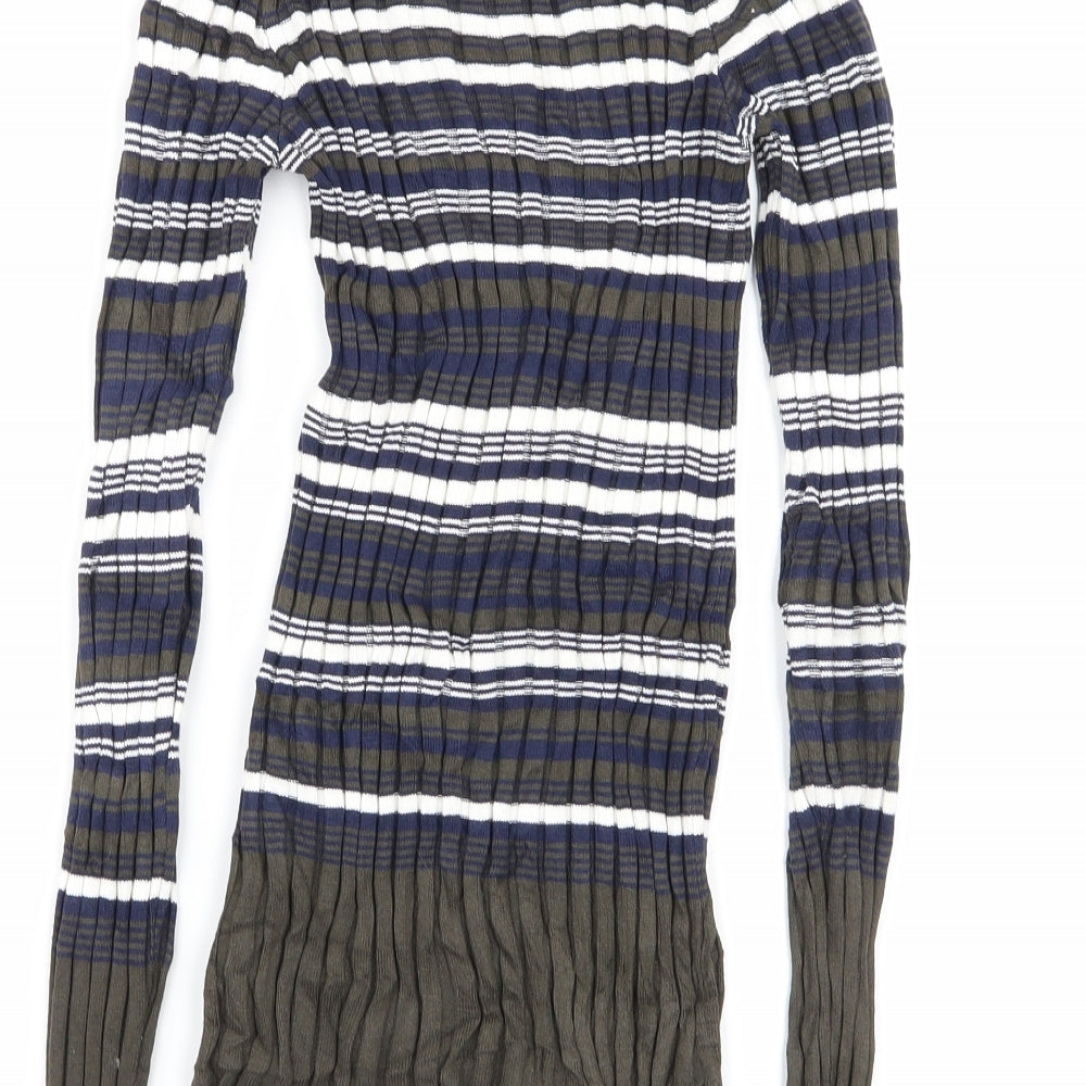 NEXT Womens Multicoloured Striped Basic T-Shirt Size 6