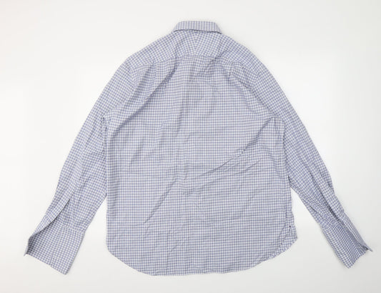 Mens UK Collar Size 16.5 M&S Smart Blue Dress Shirt