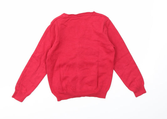 George Girls Red Cardigan Jumper Size 4-5 Years