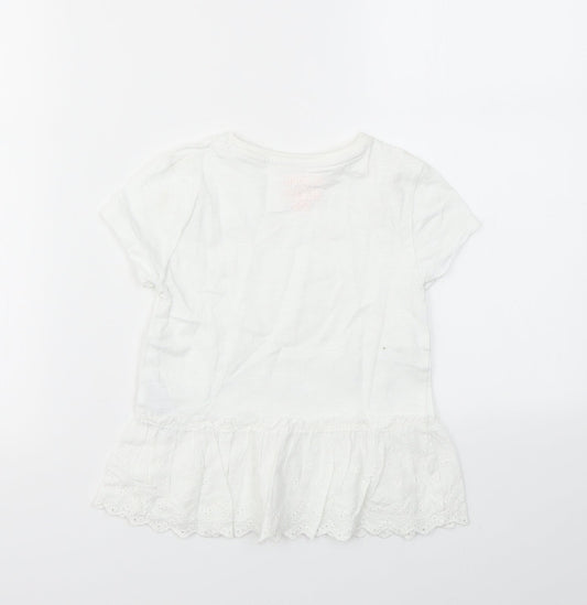 F&F Girls White Basic T-Shirt Size 5-6 Years