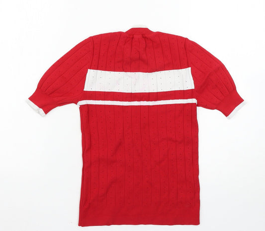 Mango Womens Red Pullover Jumper Size S