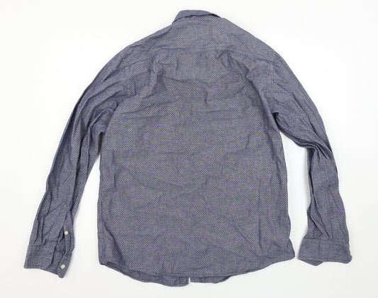 TU Mens Blue Button-Up Size M