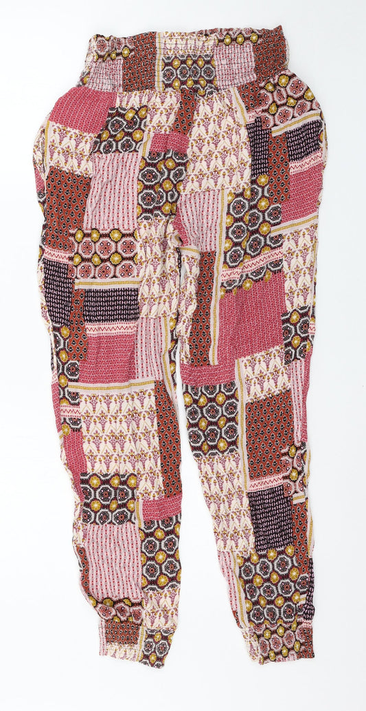 Womens UK Size 12 New Look Regular Fit Multicoloured Trousers