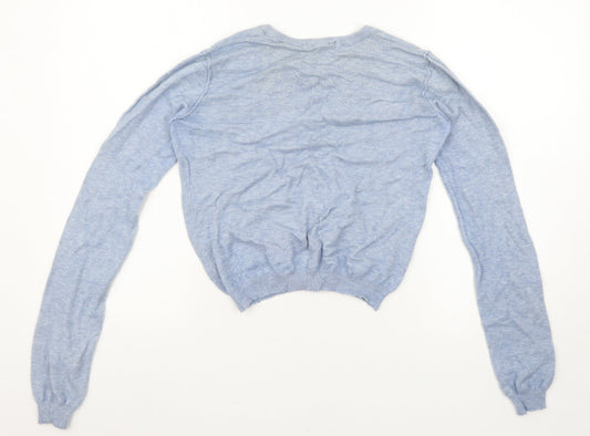 Womens UK Size M Pull&Bear Blue Pullover Jumper