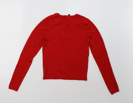 H&M Womens Red Pullover Sweatshirt Size S