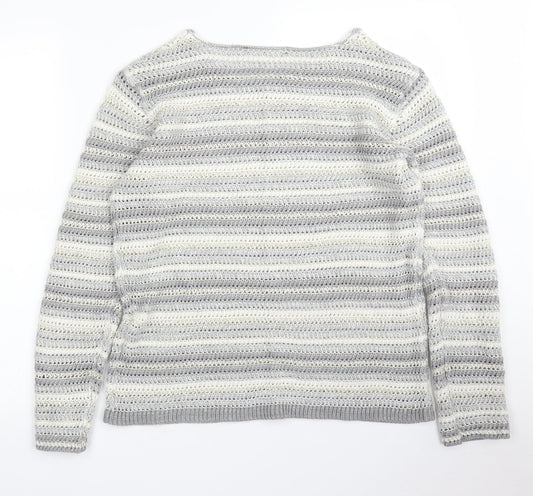Womens UK Size 14 Preworn Grey Pullover Jumper