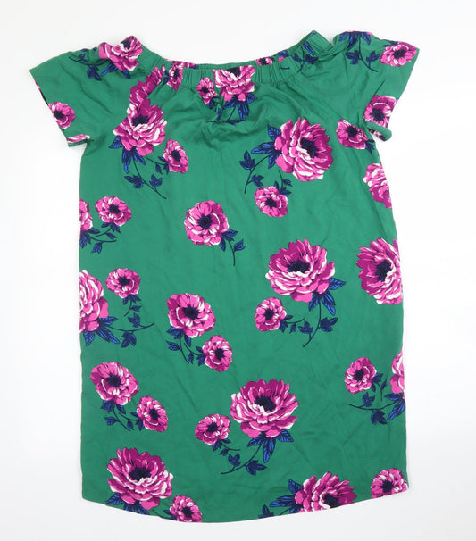 Additional front view of Tu women’s green floral a-line, size UK 12