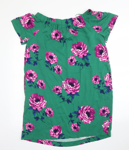 TU Womens Green Floral A-Line Size 12