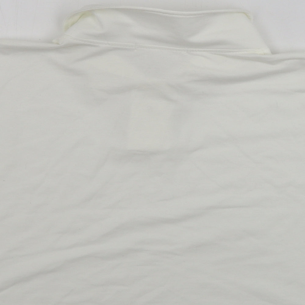 Rome Womens Ivory Cropped T-Shirt Size S