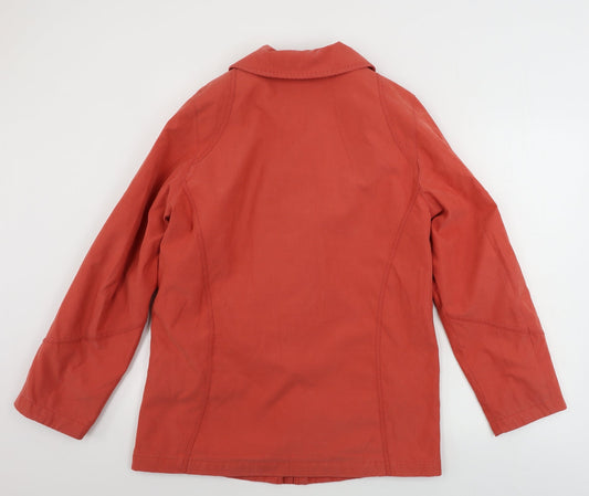 EWM Womens Orange Jacket Coat Size 10