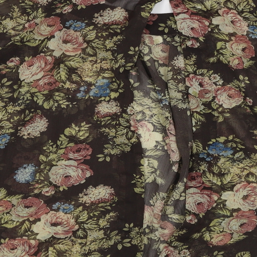 Papaya Womens Brown Floral Basic Blouse Size 18