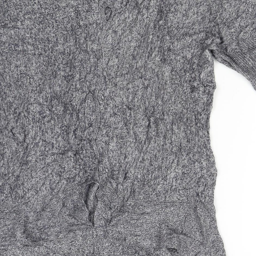 Brand and care label for Great Plaind women’s grey knit jumper, size L