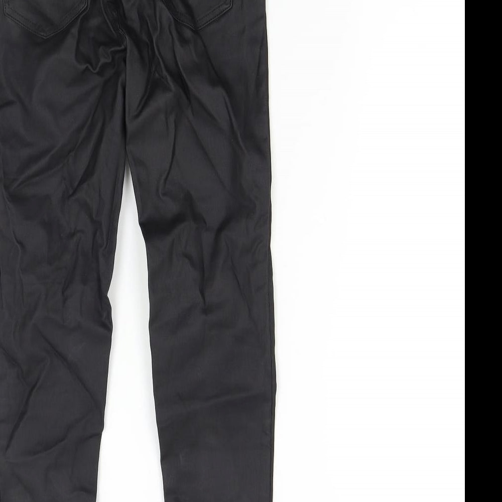 Brand and care label for New Look women’s black skinny jeans, size UK 10, 25-inch leg