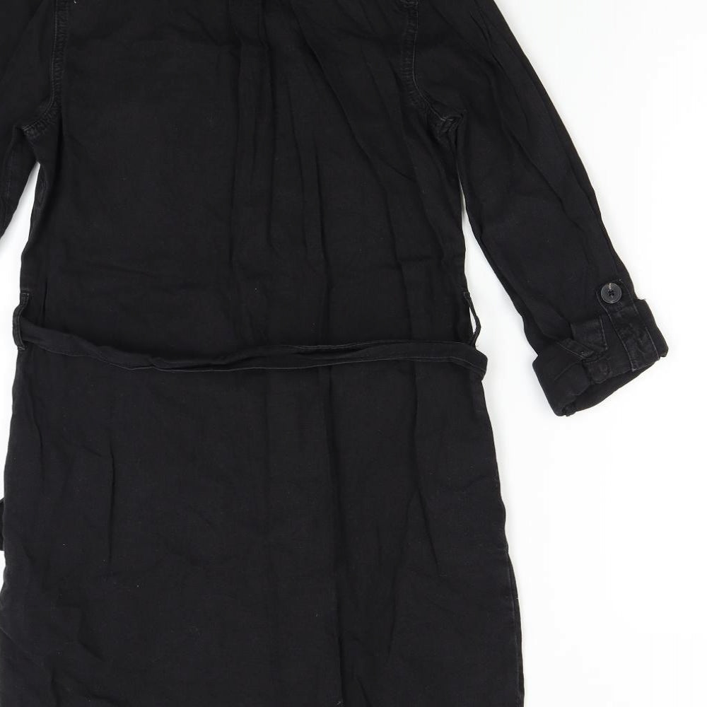 New Look Womens Black Shirt Dress Size 8