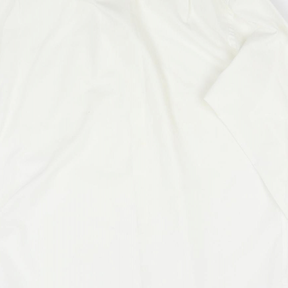 Mens UK Size 15.5 Pierre Balman Ivory Button-Up Long Sleeve Casual Shirt