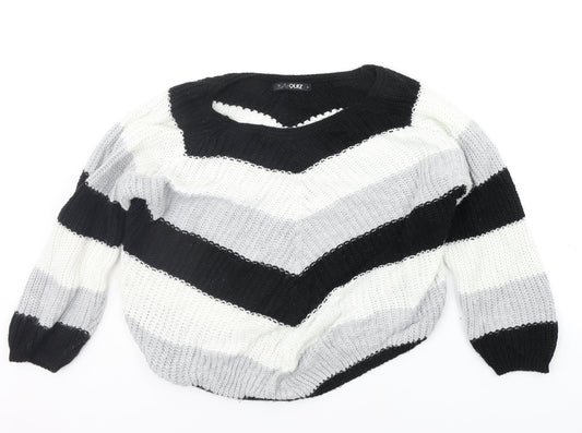 Womens UK Size S Quiz Black Pullover Jumper