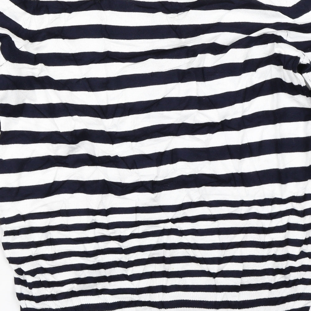 Nutmeg Womens Blue Striped Cardigan Jumper Size 12