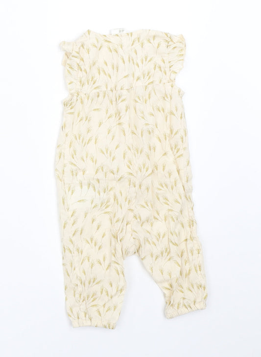 H&M Girls Beige Romper One-Piece Size 0-3 Months