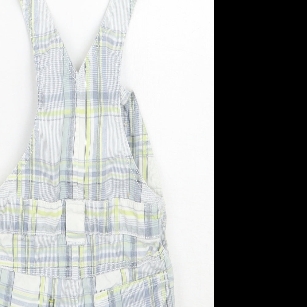 NEXT Boys White Check Dungaree One-Piece Size 3-6 Months