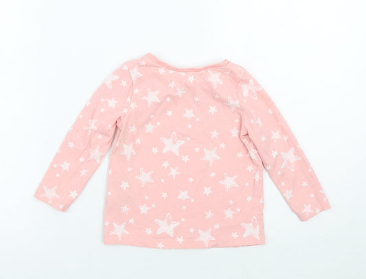 George Girls Pink Geometric Basic T-Shirt Size 12-18 Months