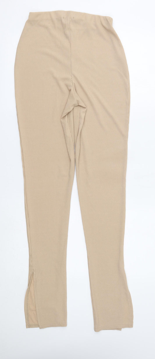 Womens UK Size 8 Misspap Regular Fit Beige Trousers