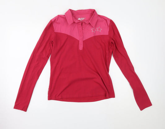 stone deek Womens Pink Basic Polo Size M