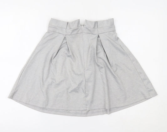 Boohoo Womens Grey Skater Skirt Size 10