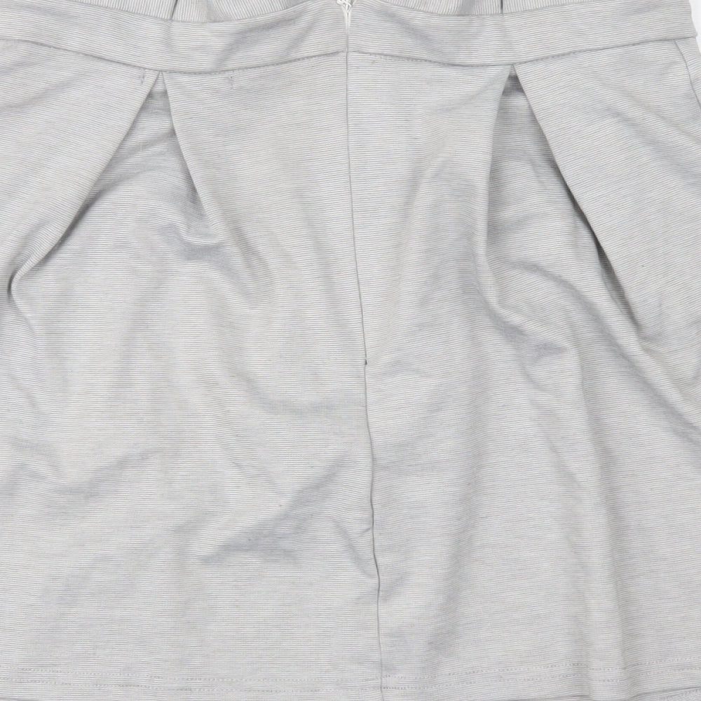 Boohoo Womens Grey Skater Skirt Size 10