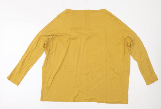 Womens UK Size 10 Apricot Yellow Basic Blouse