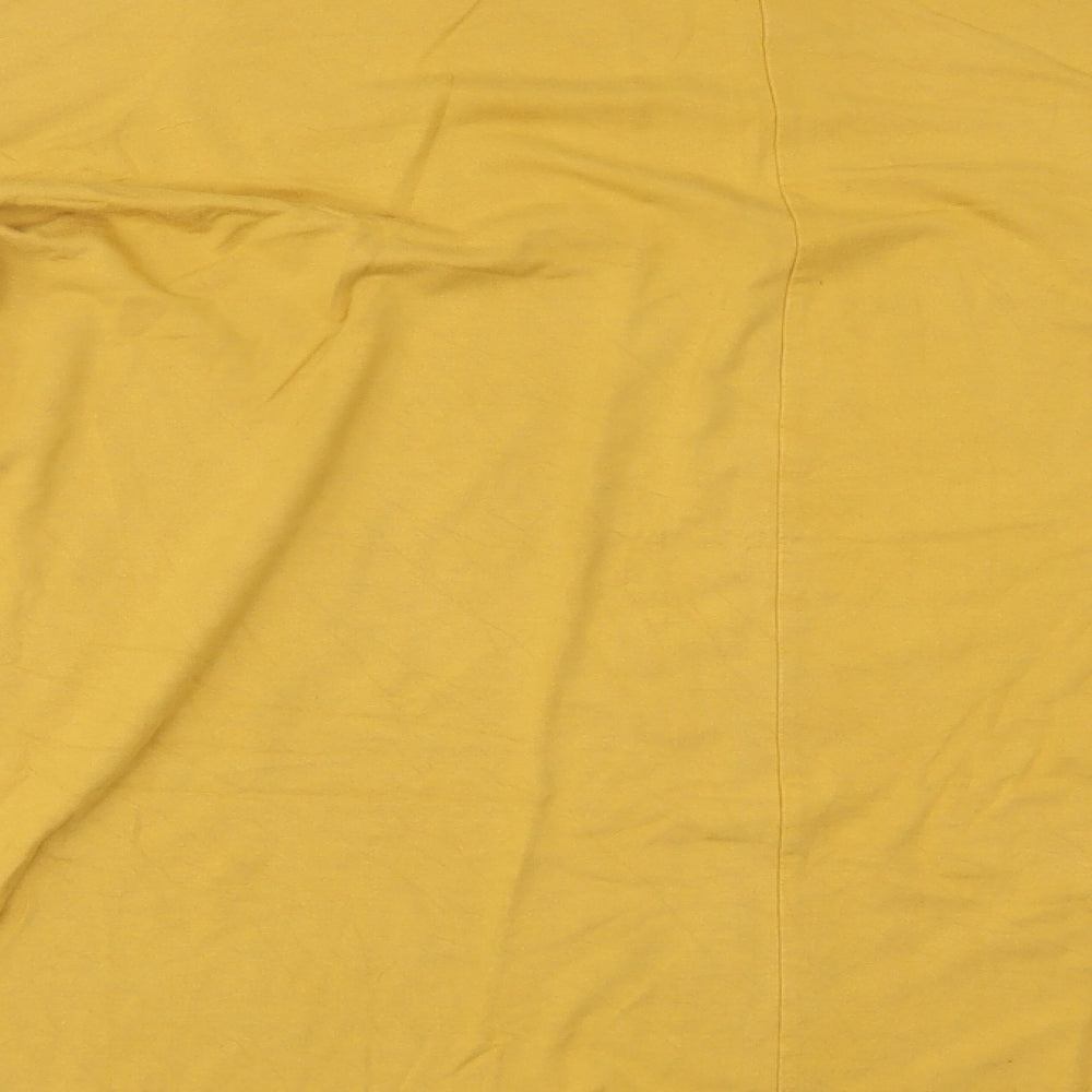 Womens UK Size 10 Apricot Yellow Basic Blouse