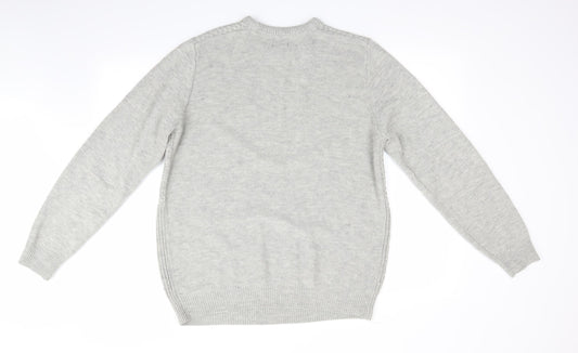 Boston Crew Mens Grey Pullover Jumper Size M