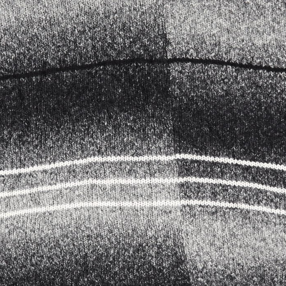 New Look Womens Black Striped Overcoat Poncho One Size - Black Grey White