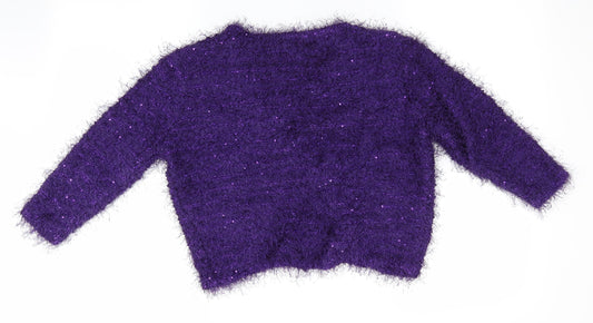 Autonomy Womens Purple Cardigan Jumper Size S - Subtle shimmer effect Hook & Eye