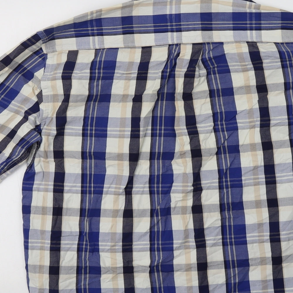 Mens UK Size M Matalan Blue Button-Up Long Sleeve Casual Shirt