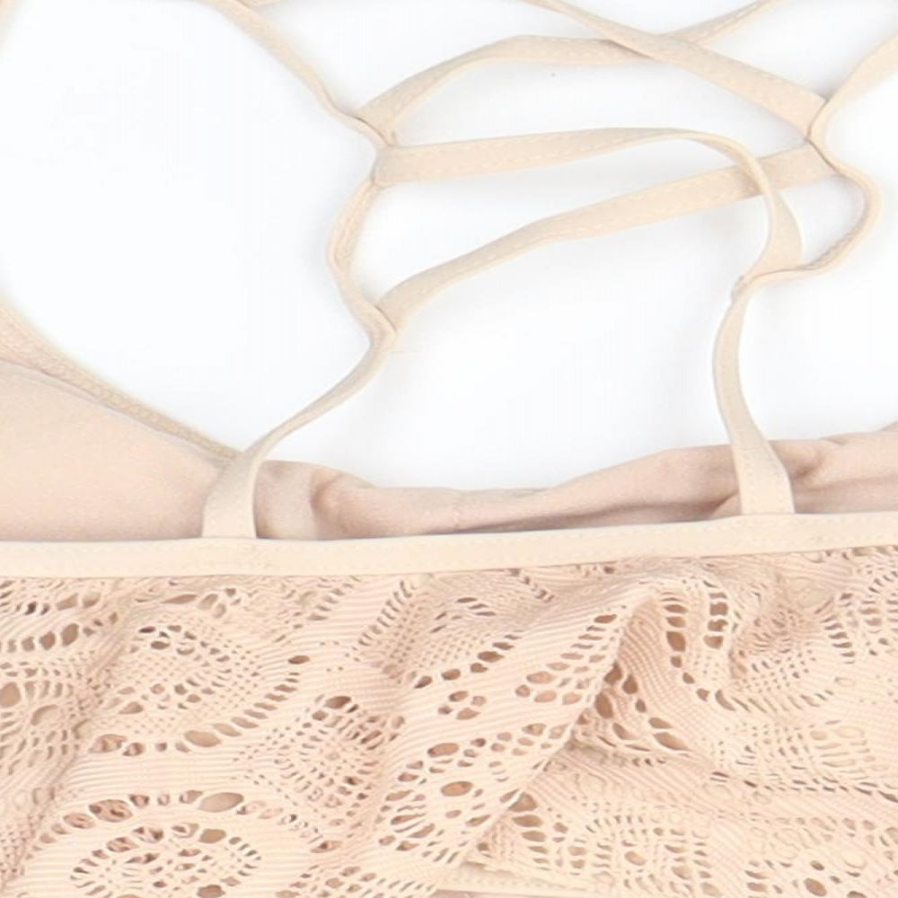 Primark Womens Beige Cropped Blouse Size 10