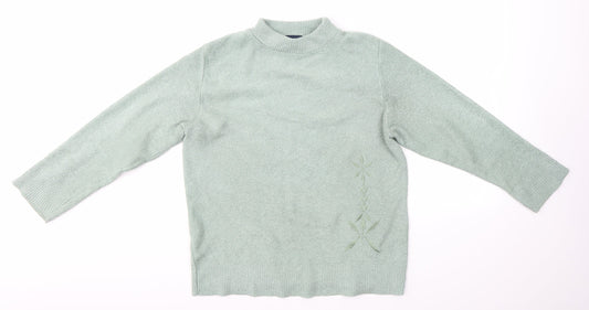 Additional front view of 4 Me women’s green jumper, size L
