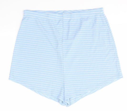 Boohoo Womens Blue Striped  Sailor Shorts Size 16