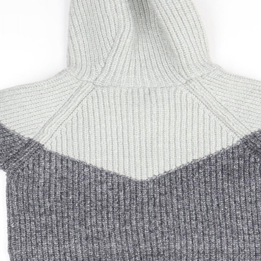 Brand and care label for Next girls’ grey pullover hoodie, size 2-3, years