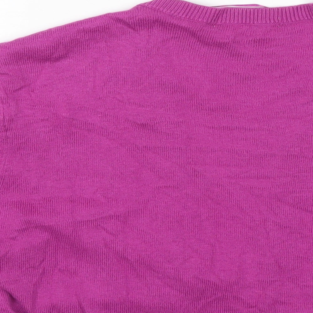 Brand and care label for Tu women’s purple cardigan jumper, size UK 12