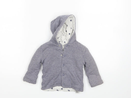 George Baby Blue Striped Full Zip Jumper Size 0-3 Months