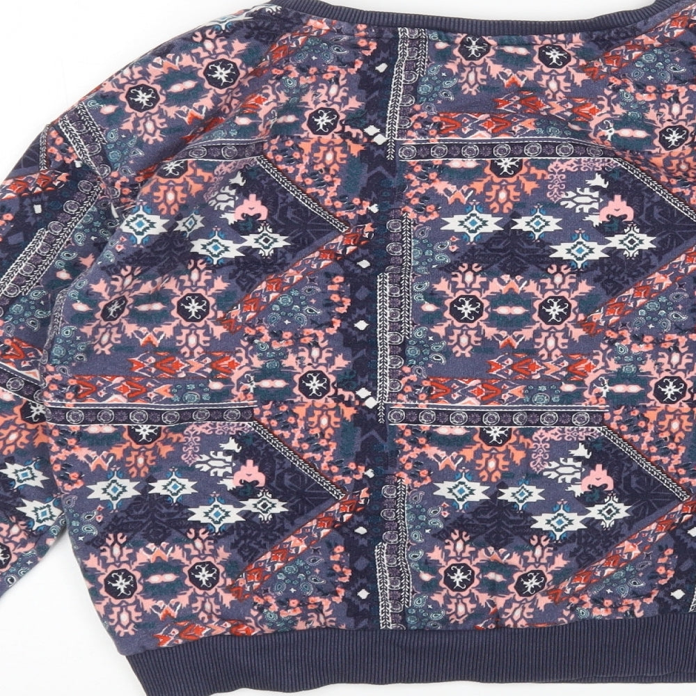 H&M Womens Multicoloured Argyle/Diamond Pullover Sweatshirt Size S