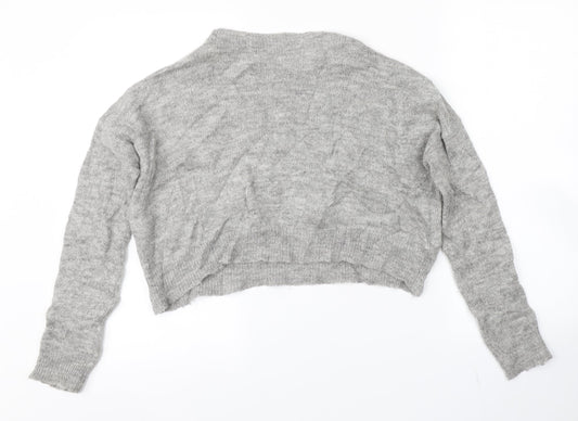 LARA KNIT Womens Grey Pullover Jumper Size M