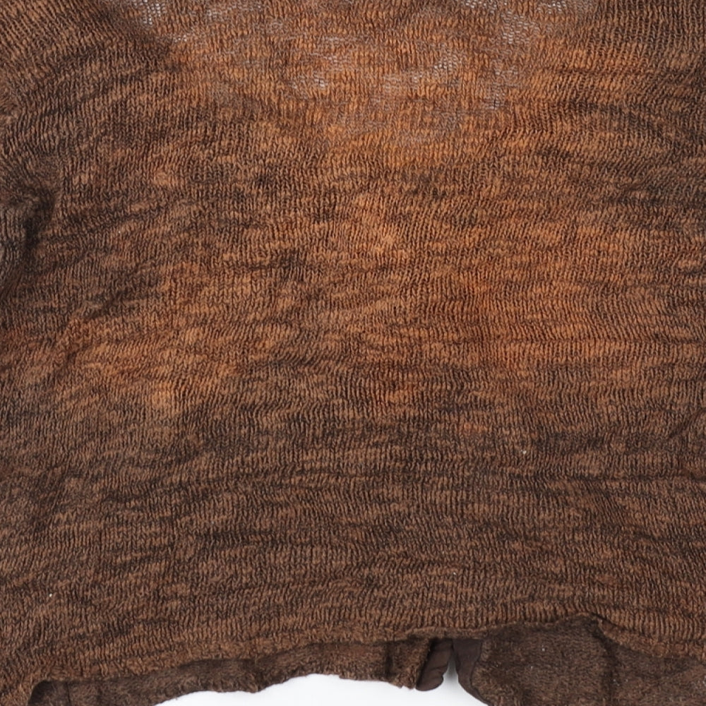 Womens UK Size 2 Preworn Brown Cardigan Jumper