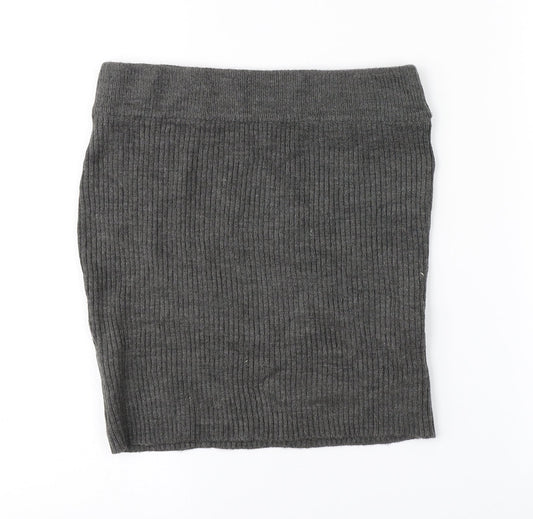 Additional front view of Clockhouse women’s grey straight & pencil skirt, size M