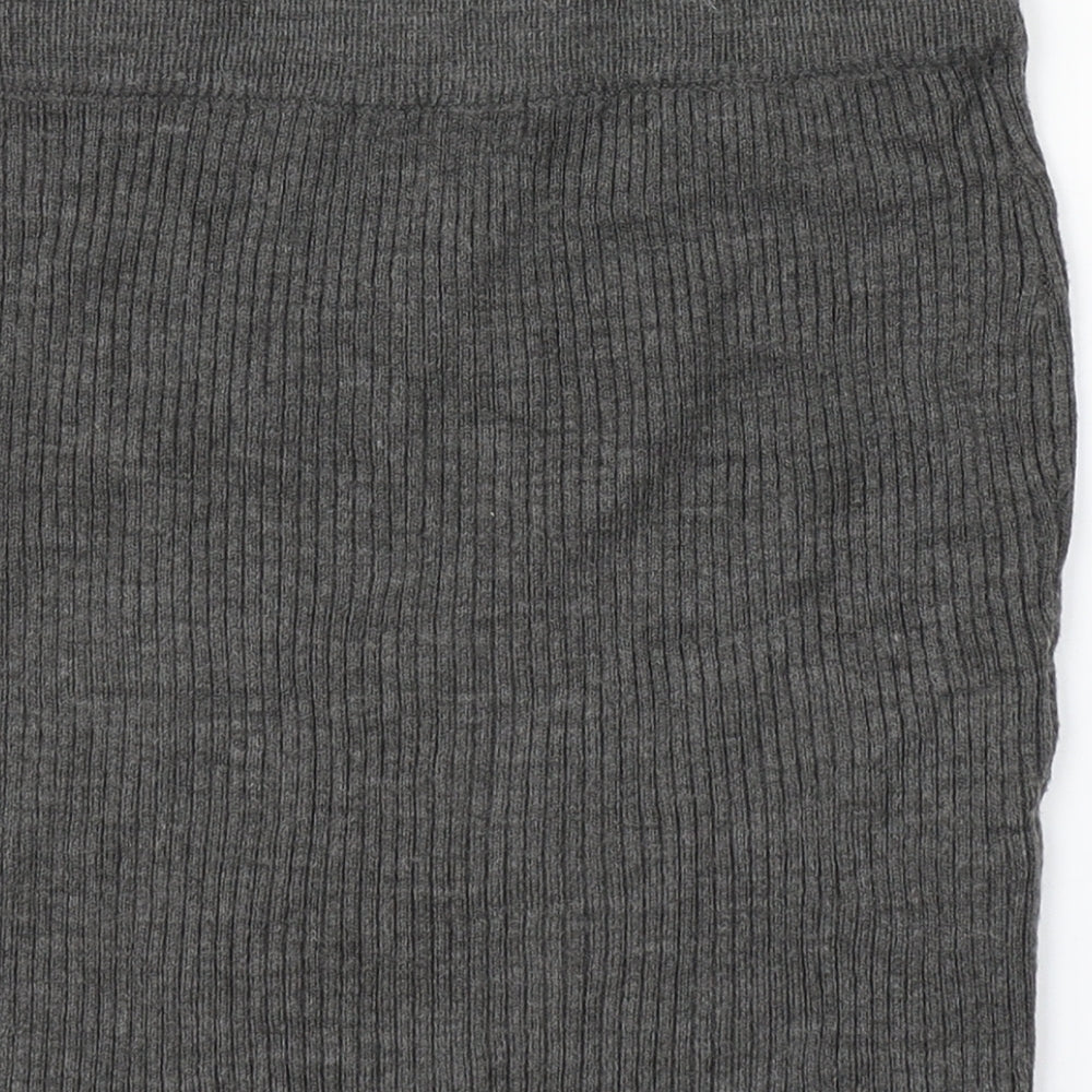 Brand and care label for Clockhouse women’s grey straight & pencil skirt, size M